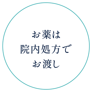 お薬は院内処方でお渡し
