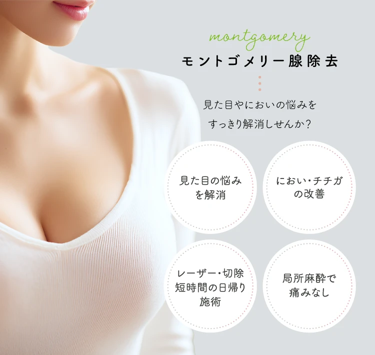 乳輪のぶつぶつ・モントゴメリー腺除去